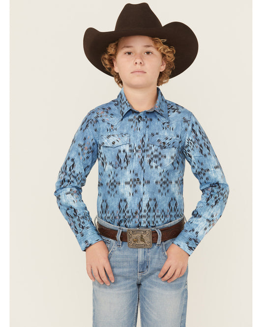 Boys' Maverick Southwestern Print Long Sleeve Snap Western | Cody James Clothing|Boys|Sale
