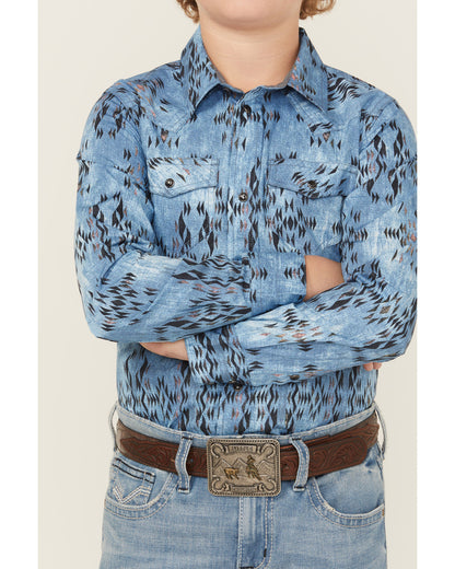 Boys' Maverick Southwestern Print Long Sleeve Snap Western | Cody James Clothing|Boys|Sale