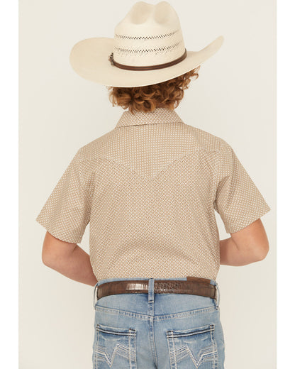 Boys' Grill and Greet Medallion Print Short Sleeve Snap Wes | Cody James Clothing|Boys