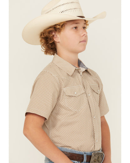 Boys' Grill and Greet Medallion Print Short Sleeve Snap Wes | Cody James Clothing|Boys