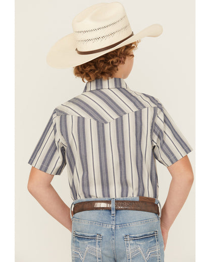 Boys' Roman Striped Short Sleeve Snap Western Shirt | Cody James Clothing|Boys