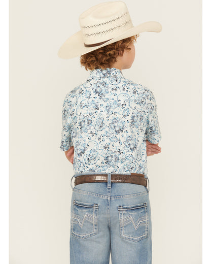 Boys' Frontier Threads Paisley Print Short Sleeve Snap West | Cody James Clothing|Boys