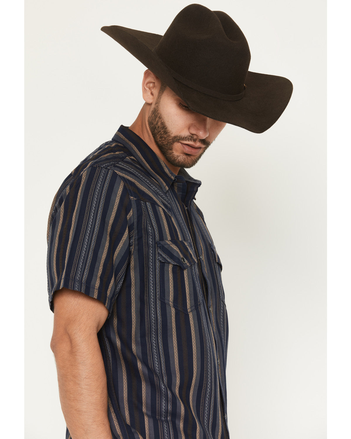 Men's Highland Rim Striped Print Short Sleeve Snap Western | Cody James Clothing|Sale