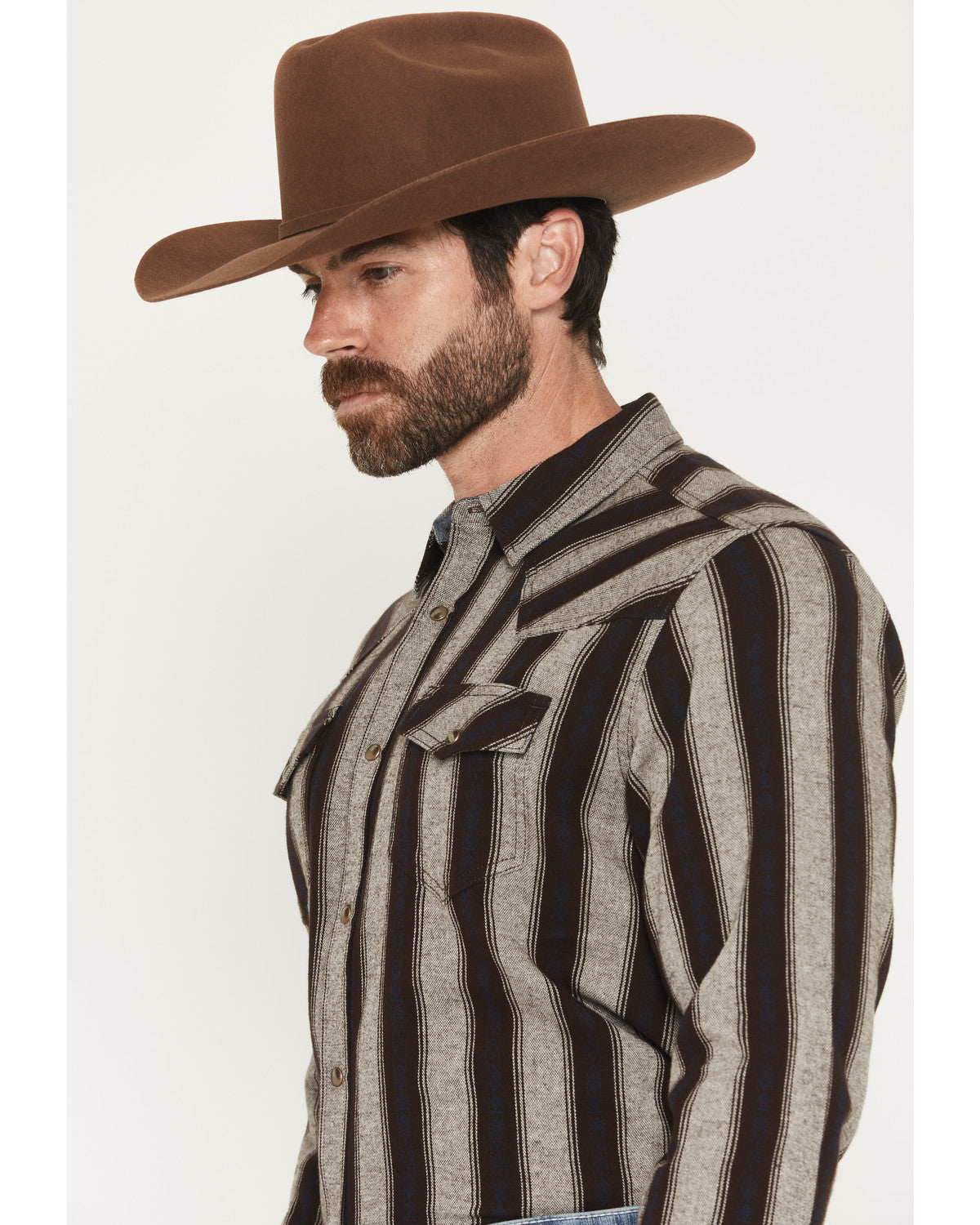 Men's Deluxe Dobby Stripe Print Long Sleeve Snap Flannel Sh | Cody James Clothing|Sale