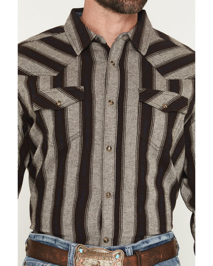Men's Deluxe Dobby Stripe Print Long Sleeve Snap Flannel Sh | Cody James Clothing|Sale