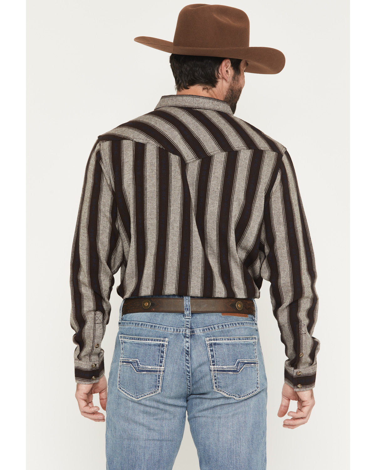 Men's Deluxe Dobby Stripe Print Long Sleeve Snap Flannel Sh | Cody James Clothing|Sale