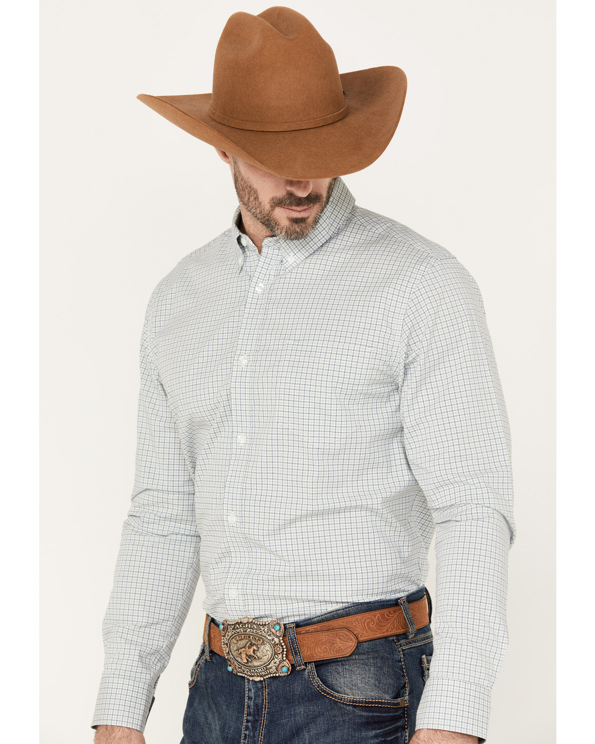 Men's Hoof Plaid Print Long Sleeve Button-Down Western Shir | Cody James Clothing|Sale