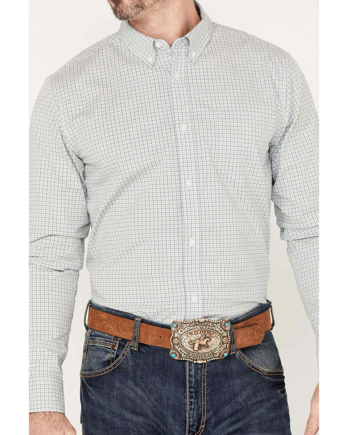 Men's Hoof Plaid Print Long Sleeve Button-Down Western Shir | Cody James Clothing|Sale