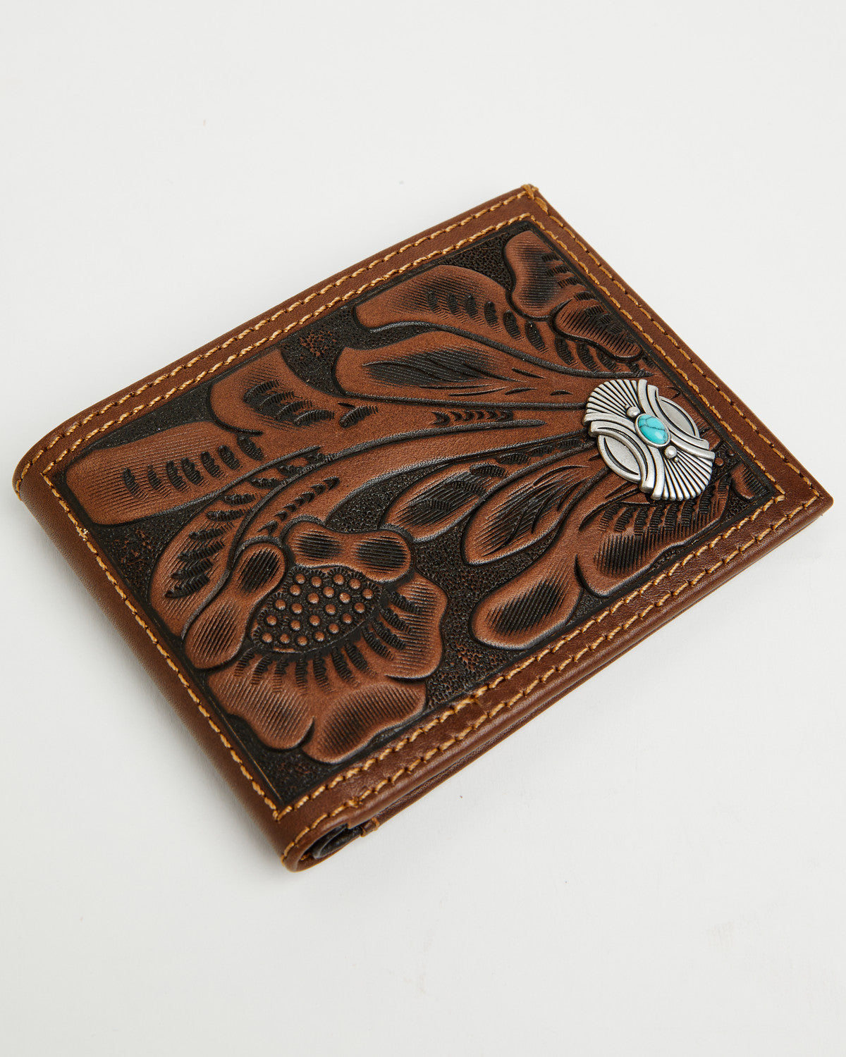 Men's Prescott Tooled Leather Concho Bifold Wallet | Cody James Accessories