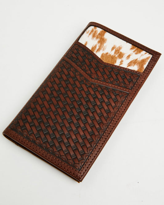 Men's Hutton Basket Weave Tooled Hair-On Bifold Rodeo Walle | Cody James Accessories