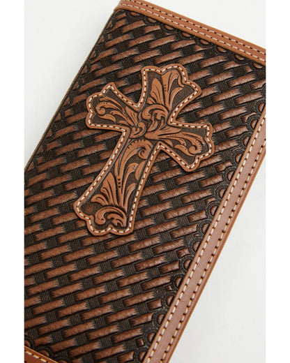 Men's Wells Basketweave Cross Leather Rodeo Wallet | Cody James Accessories