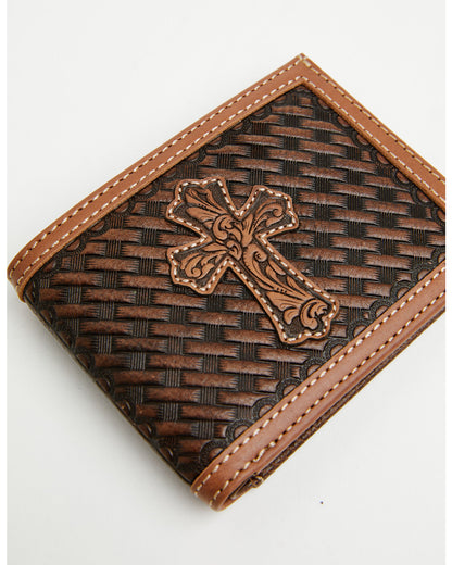 Men's Wells Basketweave Cross Leather Bifold Wallet | Cody James Accessories