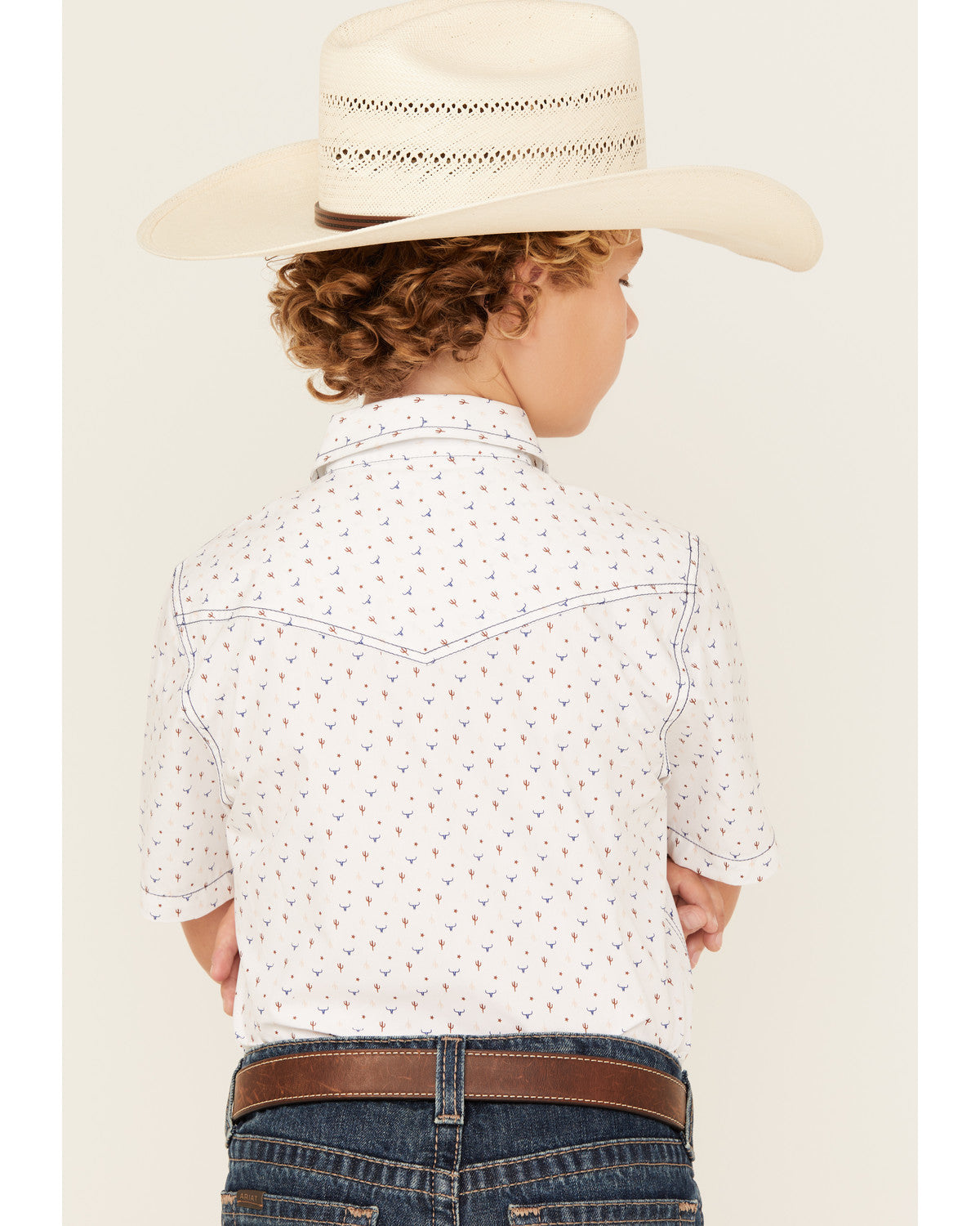 Boys' Bull Cactus Print Short Sleeve Snap Western Shirt | Cody James Boys|Sale|Clothing