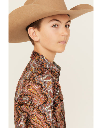 Boys' Dennis Paisley Print Long Sleeve Snap Western Shirt | Cody James Boys|Sale|Clothing