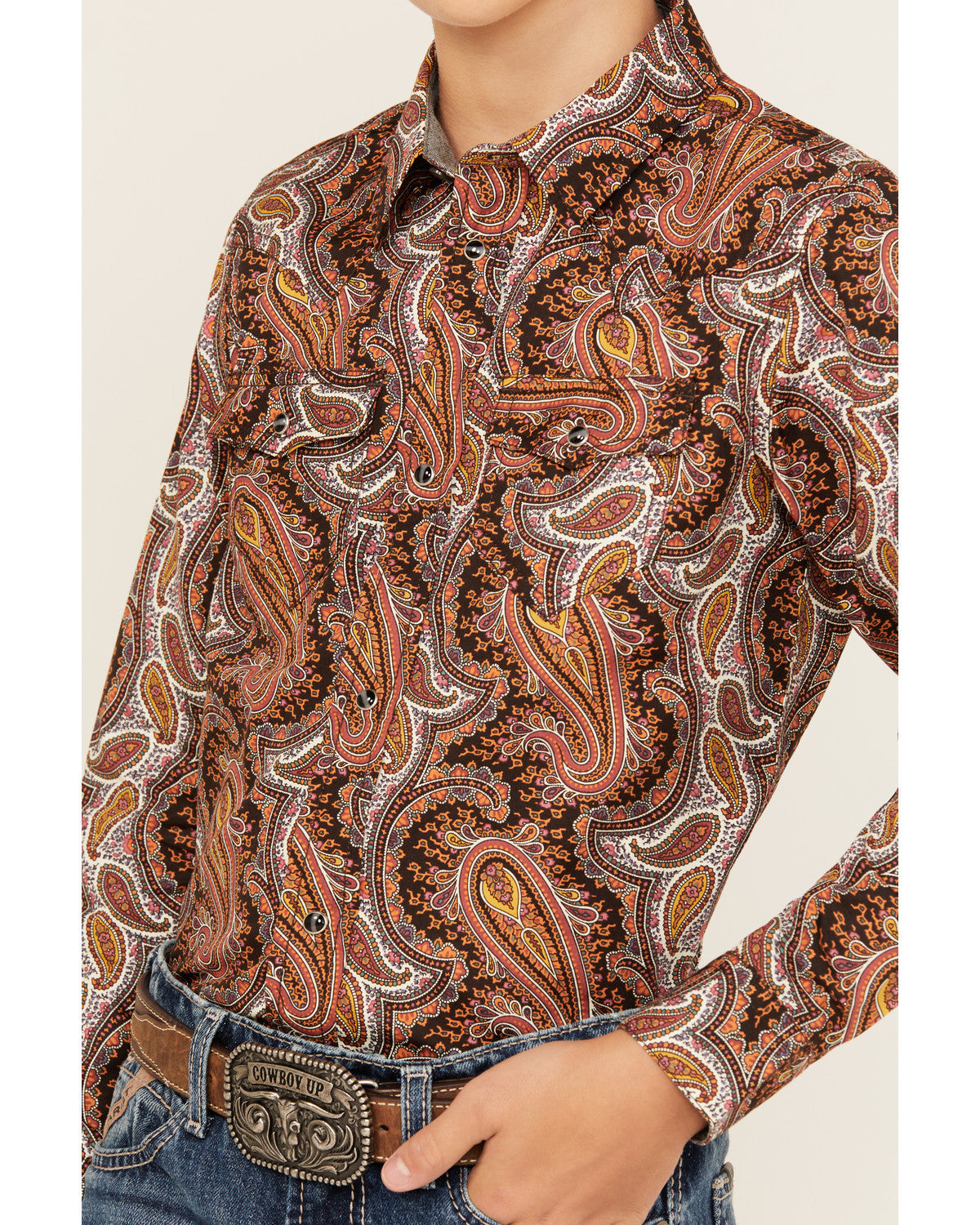 Boys' Dennis Paisley Print Long Sleeve Snap Western Shirt | Cody James Boys|Sale|Clothing