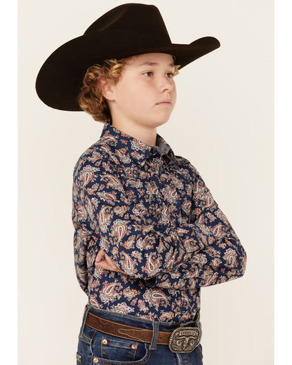 Boys' Grand Finale Paisley Print Long Sleeve Snap Western S | Cody James Boys|Sale|Clothing