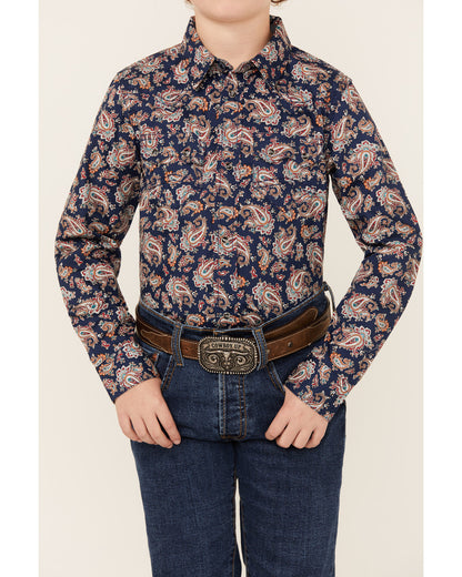 Boys' Grand Finale Paisley Print Long Sleeve Snap Western S | Cody James Boys|Sale|Clothing