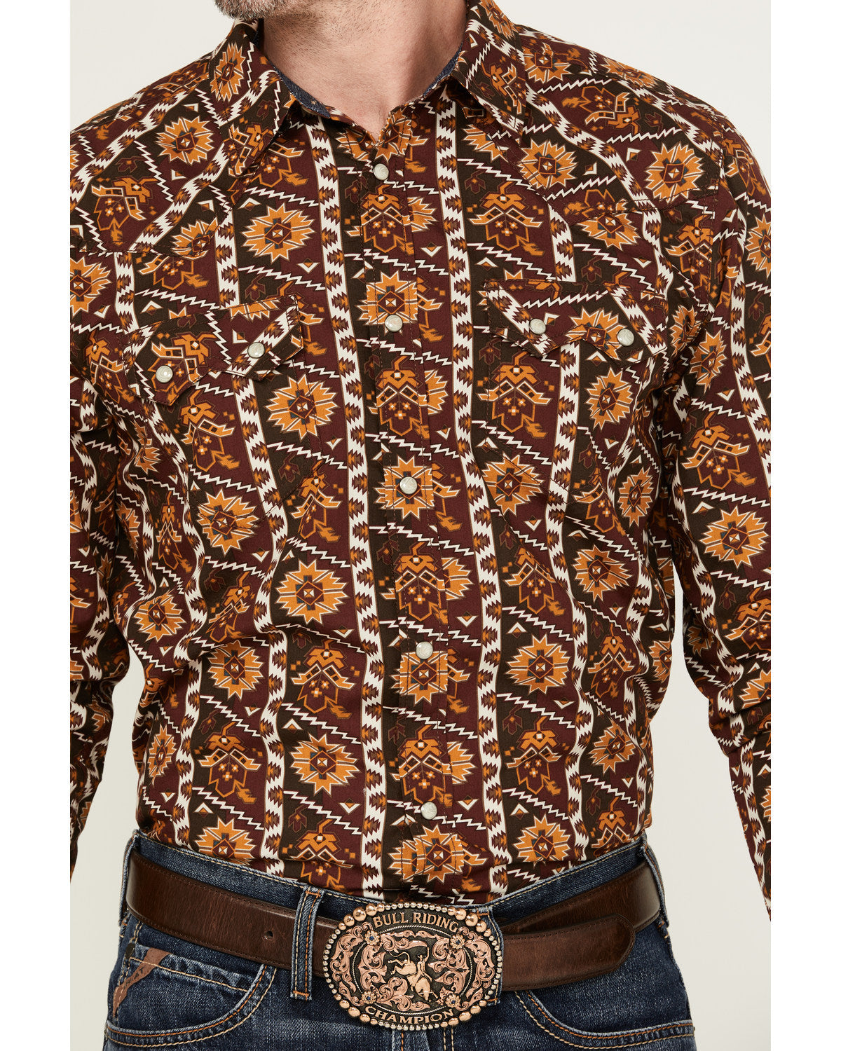 Men's Row Boat Southwestern Print Long Sleeve Snap Western | Cody James Clothing|Sale