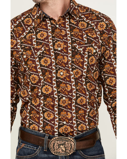 Men's Row Boat Southwestern Print Long Sleeve Snap Western | Cody James Clothing|Sale