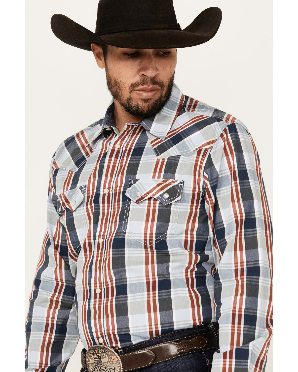 Men's Simple Life Plaid Print Long Sleeve Snap Western Shir | Cody James Clothing|Sale