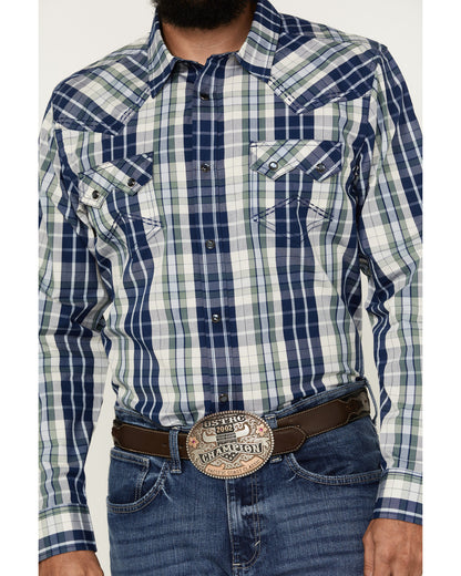 Men's Cole Plaid Print Long Sleeve Pearl Snap Western Shirt | Cody James Clothing|Sale