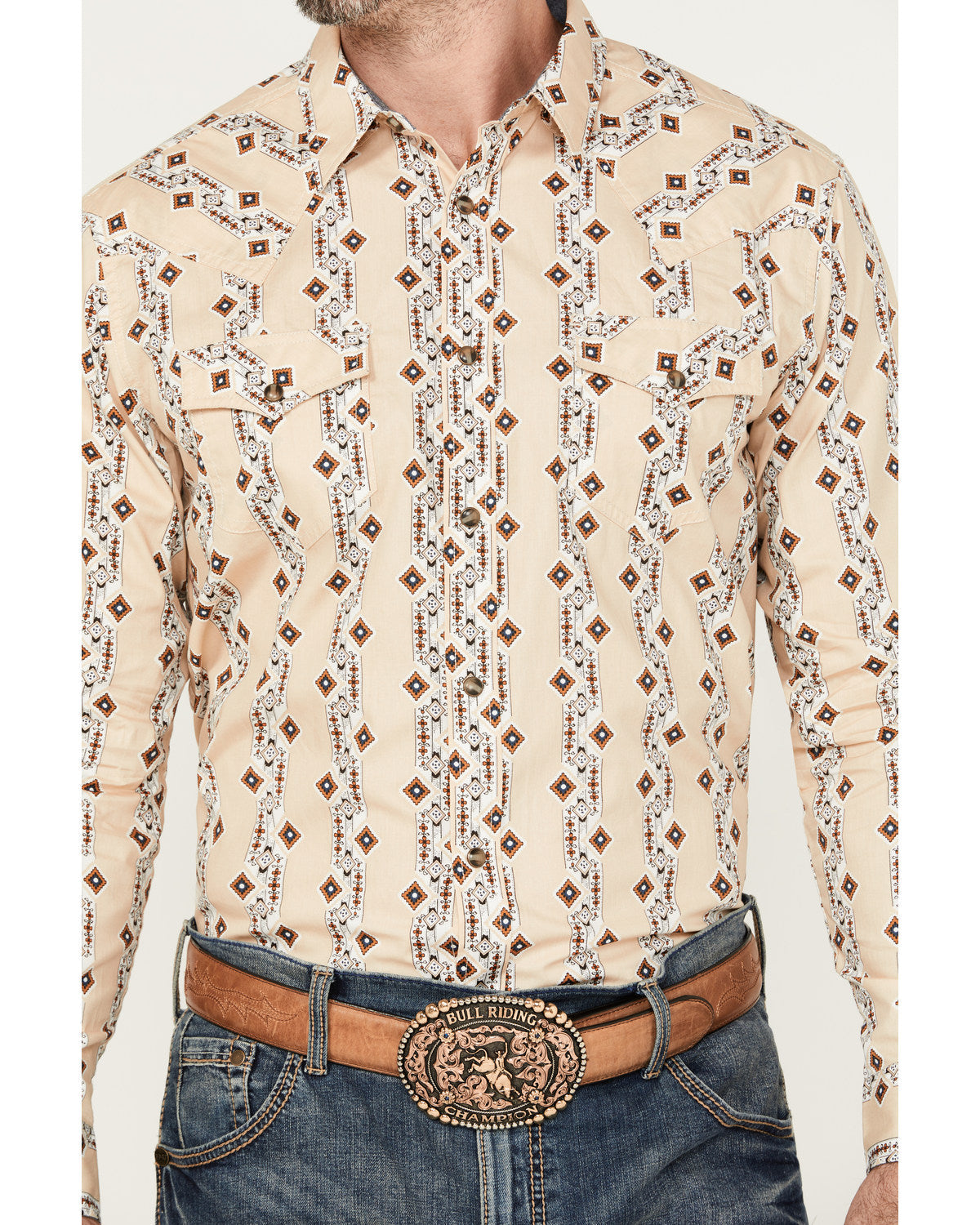 Men's Floral Striped Print Long Sleeve Snap Western Shirt | Cody James Clothing|Sale