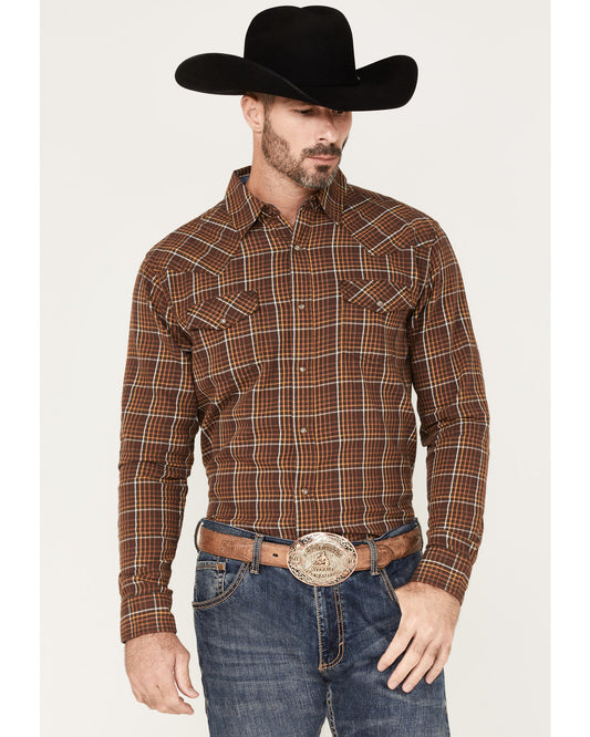Men's Rusty Nail Plaid Print Long Sleeve Snap Western Flann | Cody James Clothing|Sale