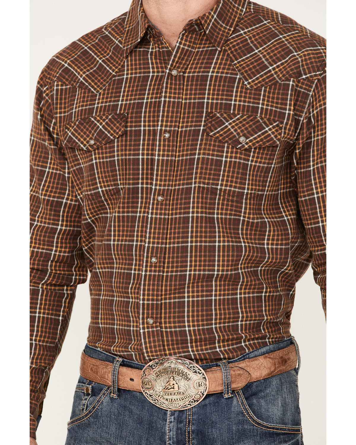 Men's Rusty Nail Plaid Print Long Sleeve Snap Western Flann | Cody James Clothing|Sale