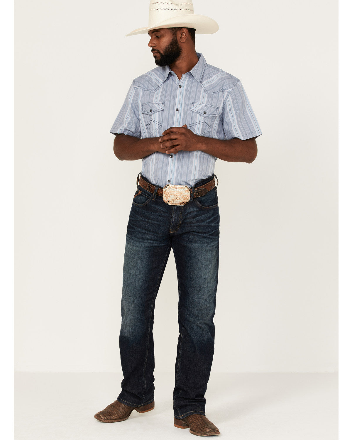 Men's Springs Vertical Stripe Short Sleeve Snap Western Shi | Cody James Clothing|Sale