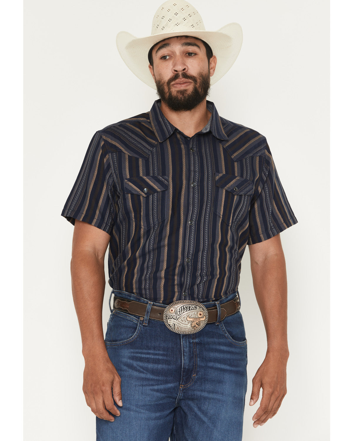 Men's Highland Rim Striped Print Short Sleeve Snap Western | Cody James Clothing|Sale