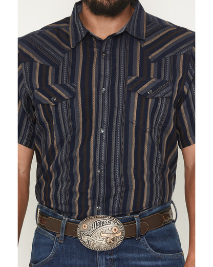 Men's Highland Rim Striped Print Short Sleeve Snap Western | Cody James Clothing|Sale
