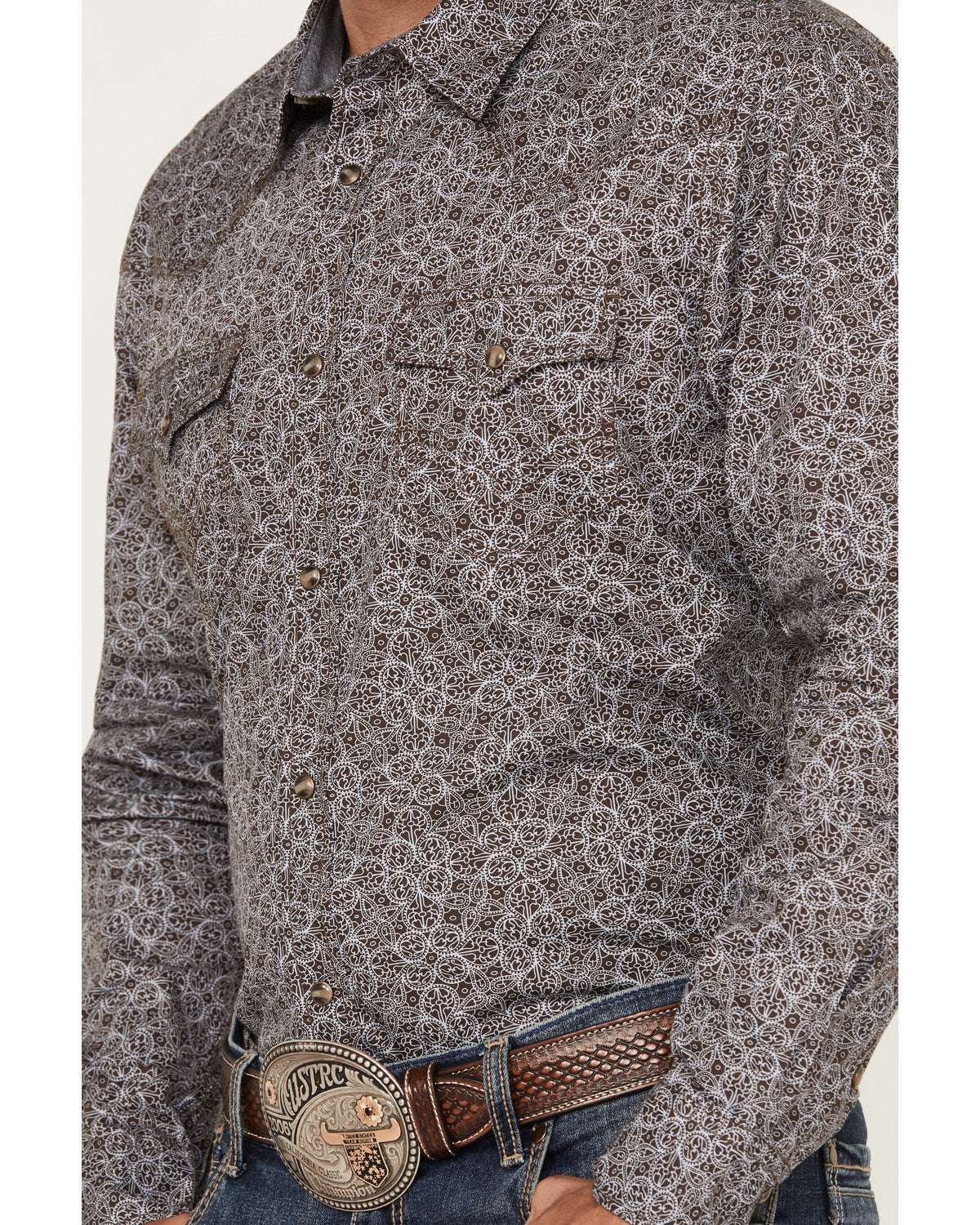 Men's Down Range Medallion Print Long Sleeve Western Snap S | Cody James Clothing|Sale
