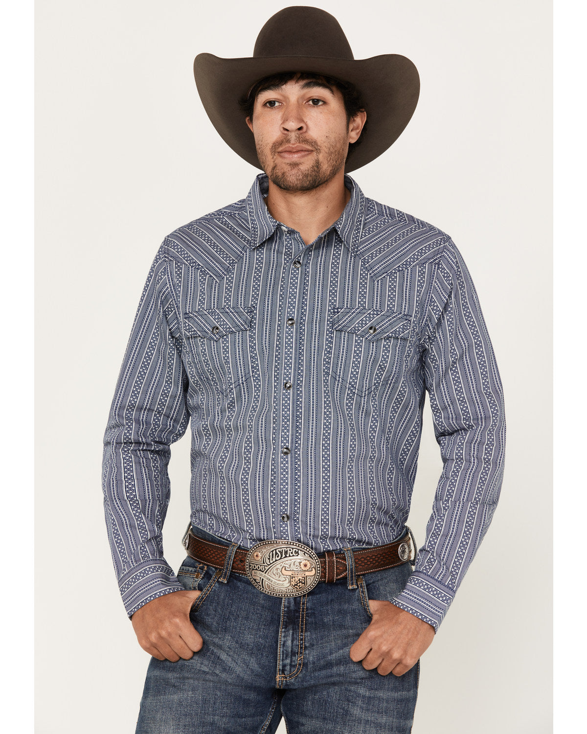 Men's Born N Raised Striped Long Sleeve Snap Western Shirt | Cody James Clothing|Sale