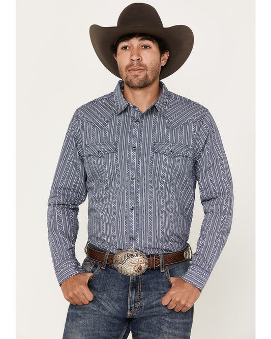 Men's Born N Raised Striped Long Sleeve Snap Western Shirt | Cody James Clothing|Sale