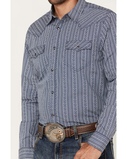 Men's Born N Raised Striped Long Sleeve Snap Western Shirt | Cody James Clothing|Sale