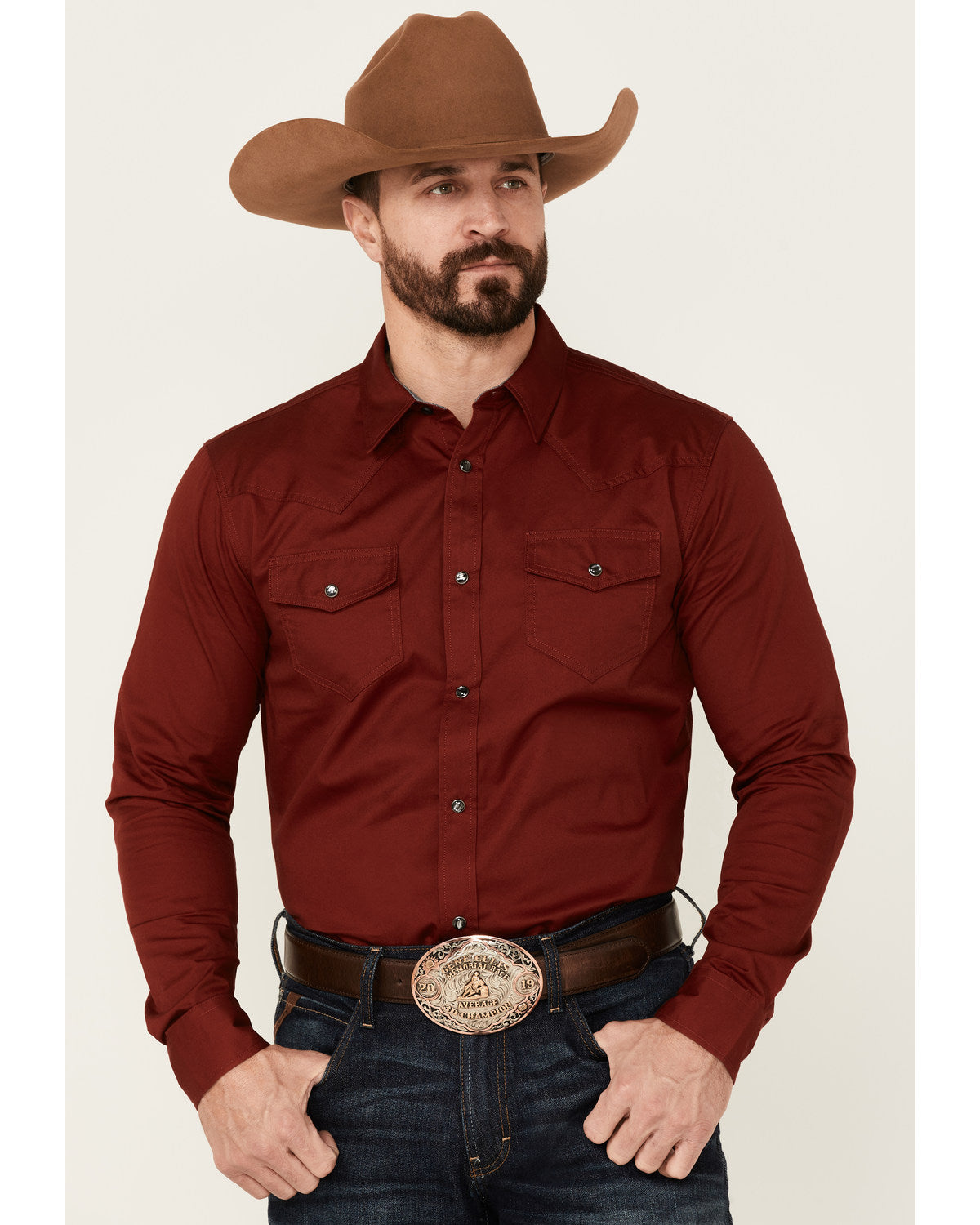 Men's Solid Treadstone Long Sleeve Pearl Snap Western Shirt | Cody James Clothing