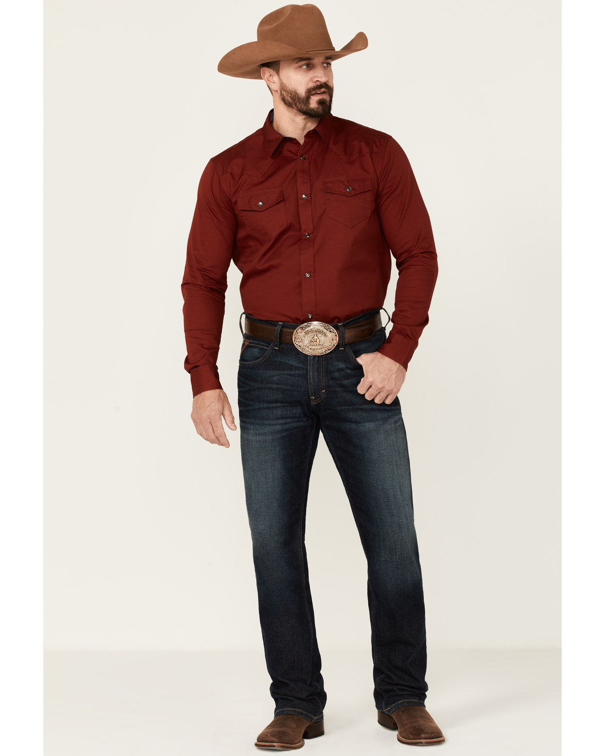 Men's Solid Treadstone Long Sleeve Pearl Snap Western Shirt | Cody James Clothing