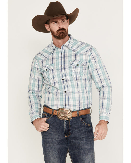 Men's Ely Plaid Print Long Sleeve Western Snap Shirt | Cody James Clothing|Sale