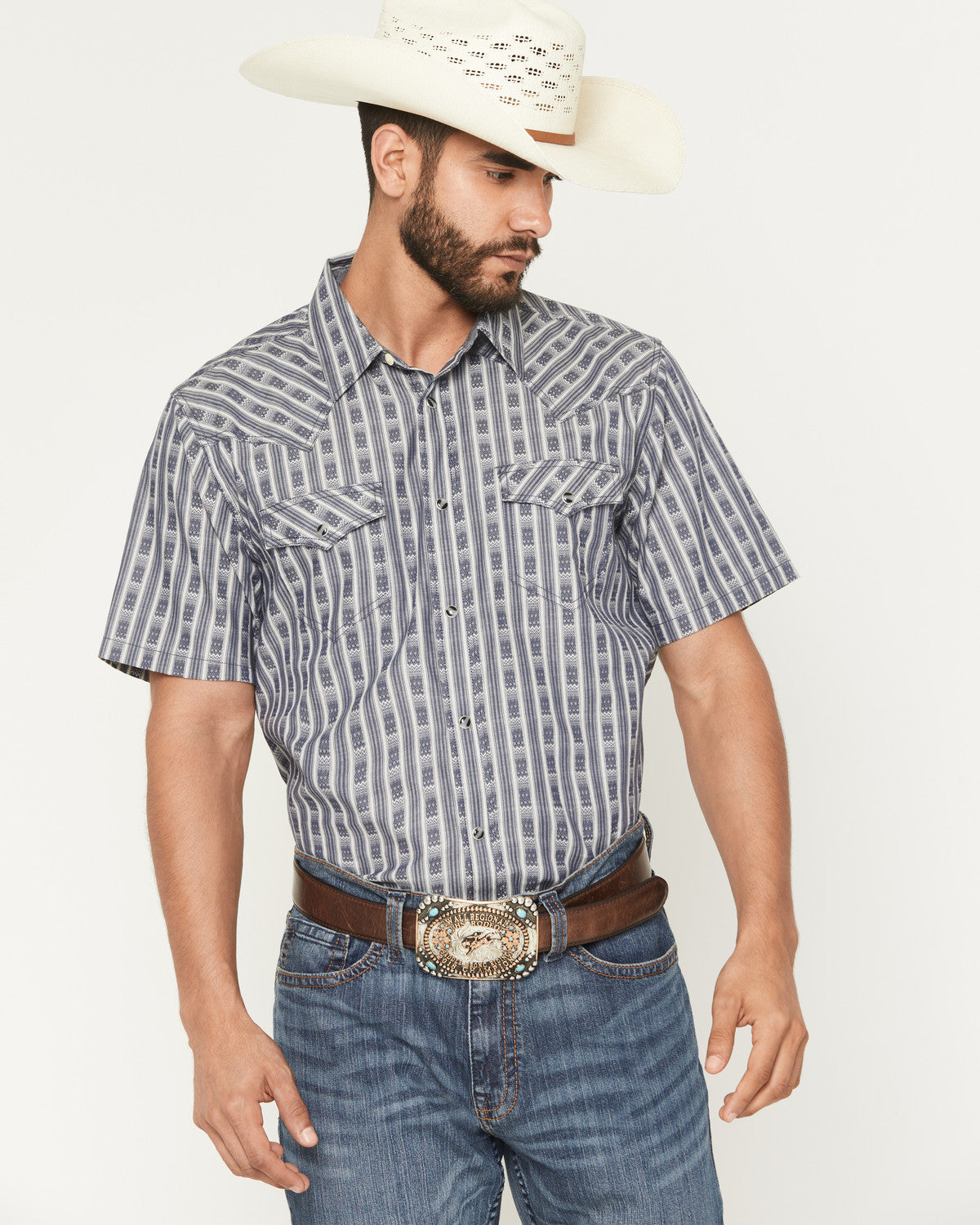 Men's Barrel Racer Southwestern Striped Print Long Sleeve S | Cody James Clothing