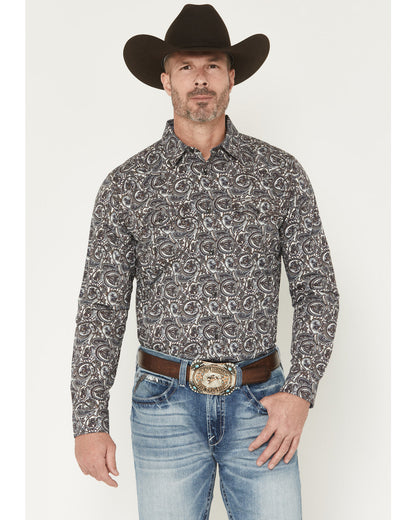 Men's Mountain Ranger Paisley Print Long Sleeve Snap Wester | Cody James Clothing