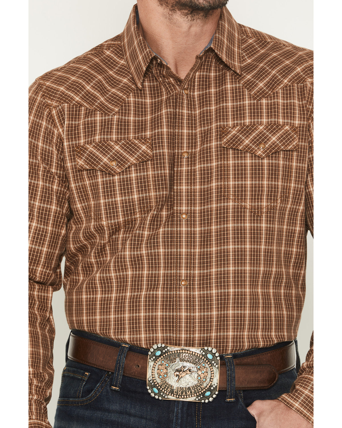 Men's Iron Oak Ranch Plaid Print Long Sleeve Snap Western S | Cody James Clothing