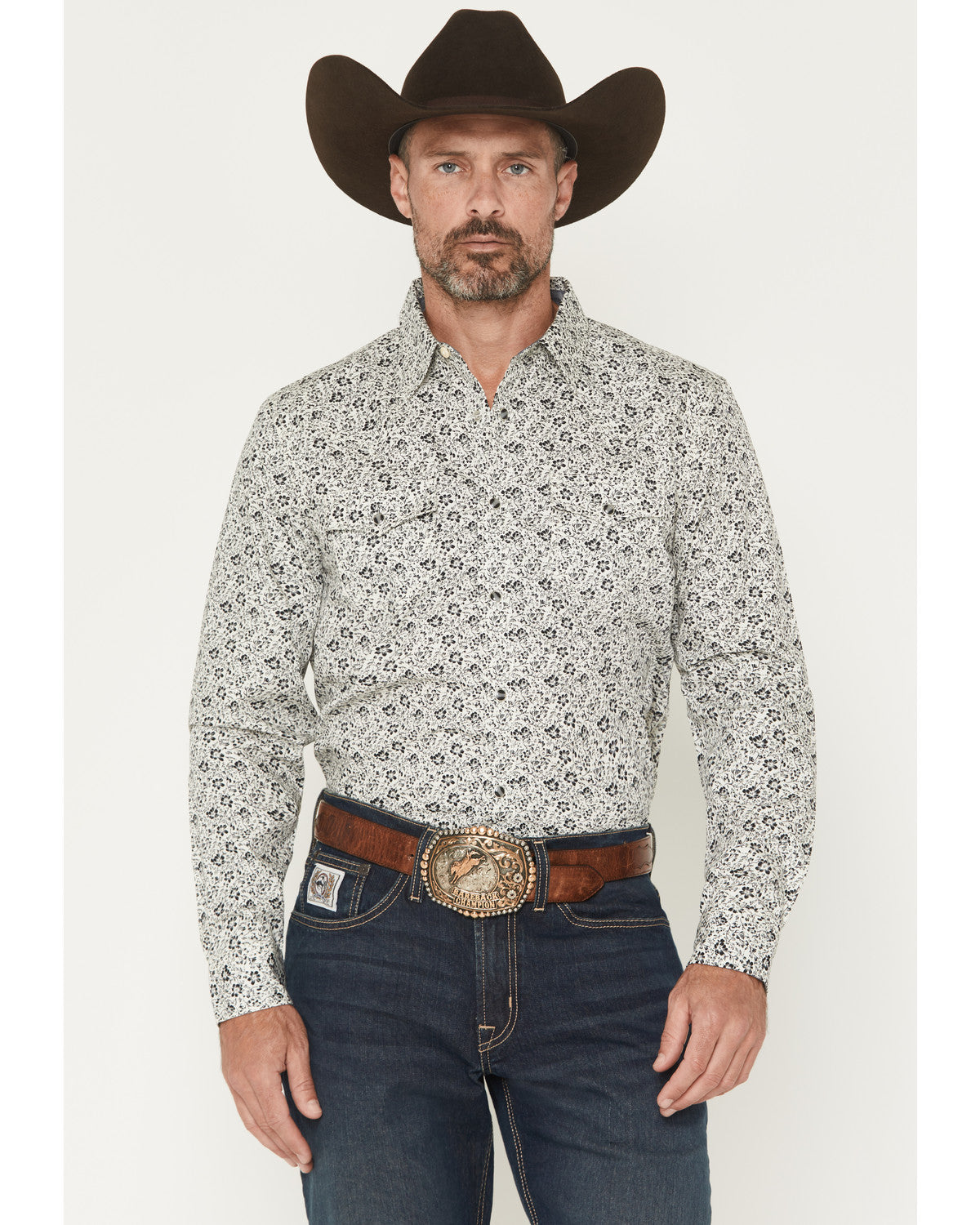 Men's Sunset Rider Floral Print Long Sleeve Snap Western Sh | Cody James Clothing