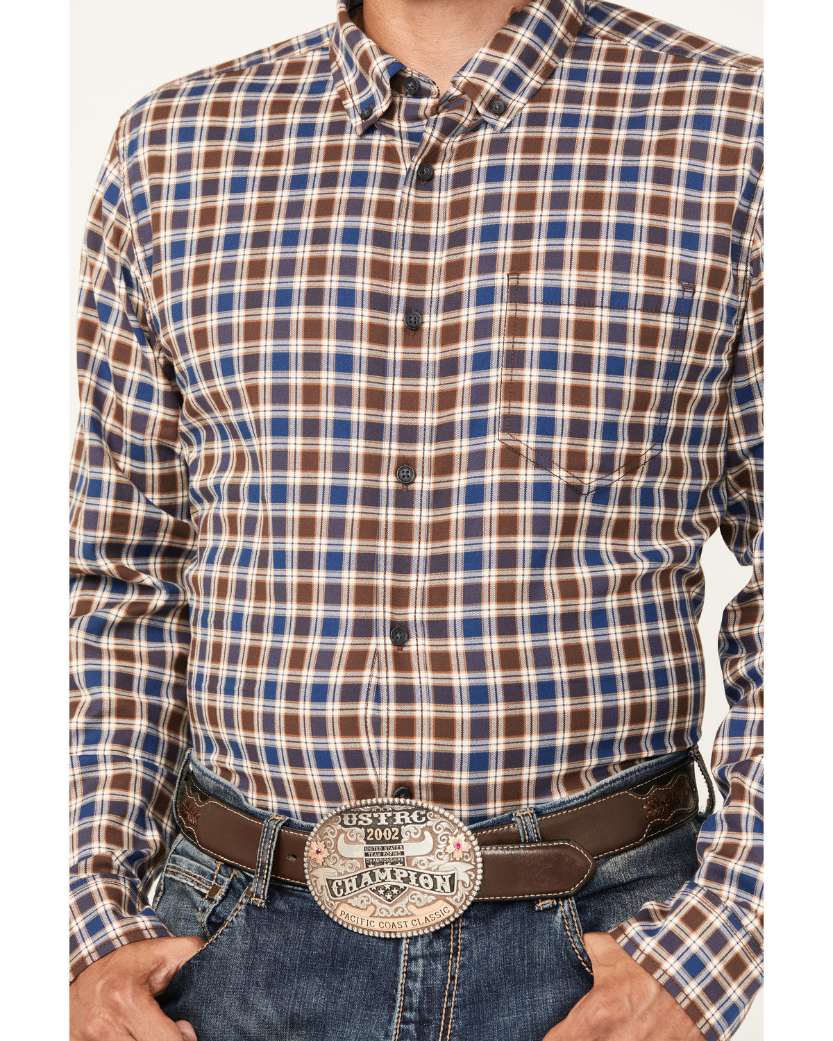 Men's Hound Dog Plaid Print Long Sleeve Button-Down Western | Cody James Clothing|Sale