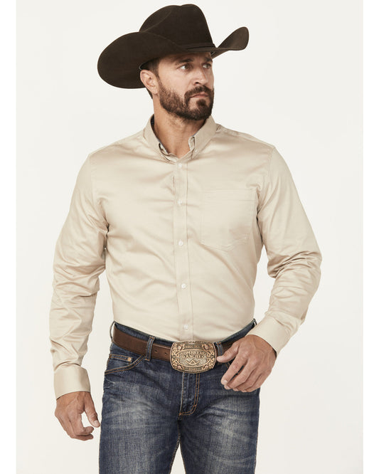 Men's Basic Twill Long Sleeve Button-Down Performance Weste | Cody James Clothing