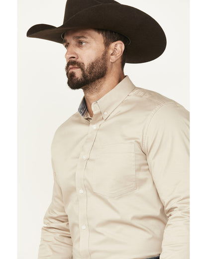 Men's Basic Twill Long Sleeve Button-Down Performance Weste | Cody James Clothing
