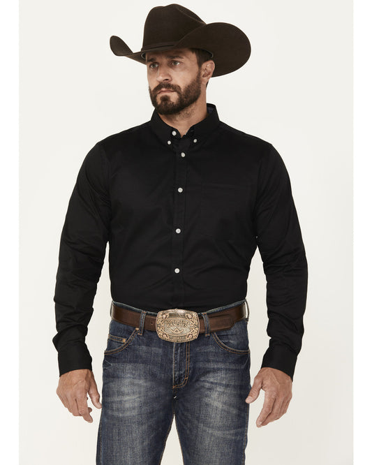 Men's Basic Twill Long Sleeve Button-Down Performance Weste | Cody James Clothing