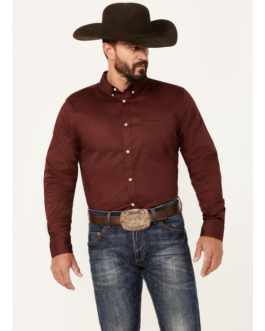 Men's Basic Twill Long Sleeve Button-Down Performance Weste | Cody James Clothing
