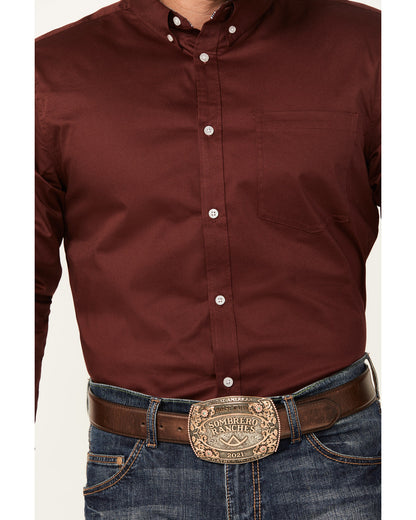 Men's Basic Twill Long Sleeve Button-Down Performance Weste | Cody James Clothing
