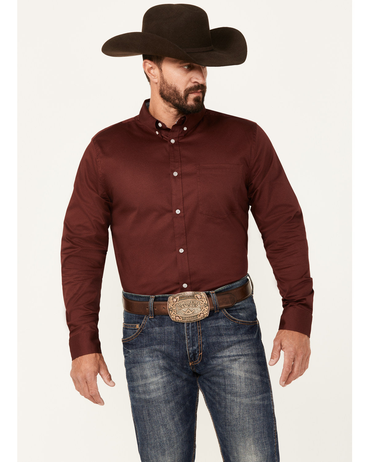 Men's Basic Twill Long Sleeve Button-Down Performance Weste | Cody James Clothing
