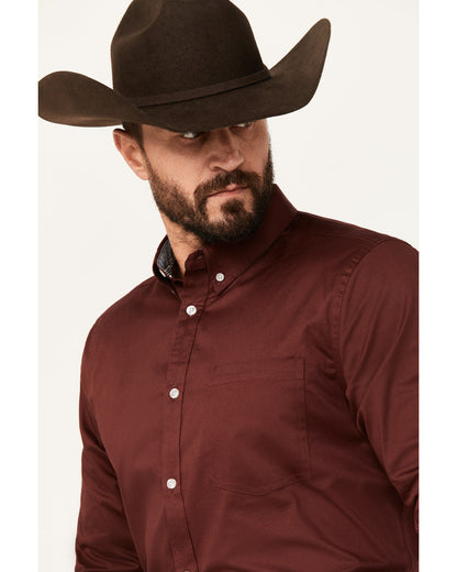 Men's Basic Twill Long Sleeve Button-Down Performance Weste | Cody James Clothing
